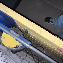 Yellow Blue And Grey Table Saw