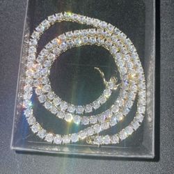 Icy 18k Gold Finish Tennis Chain