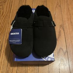 Black Fury Birkenstock Clogs