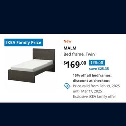 Bed frame with mattress