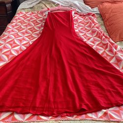 Satin Red Long Dress Holiday Dinner Party Wear