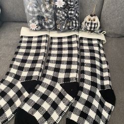 Black Plaid Christmas Ornaments