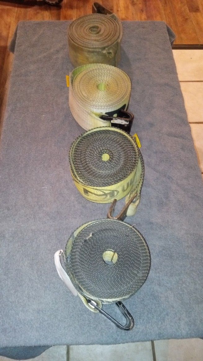 Four 4"x30' 5400 LBs Cargo Winch Straps