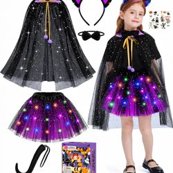Kids Cat Witch LED Costume 3-8 Y / Nina’s Traje de Gato con Luz