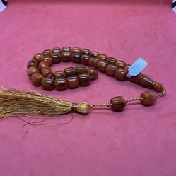 33 Bead Tesbih Prayer Beads Vintage Czech Catalin Ottoman Style 13,5x13,5mm