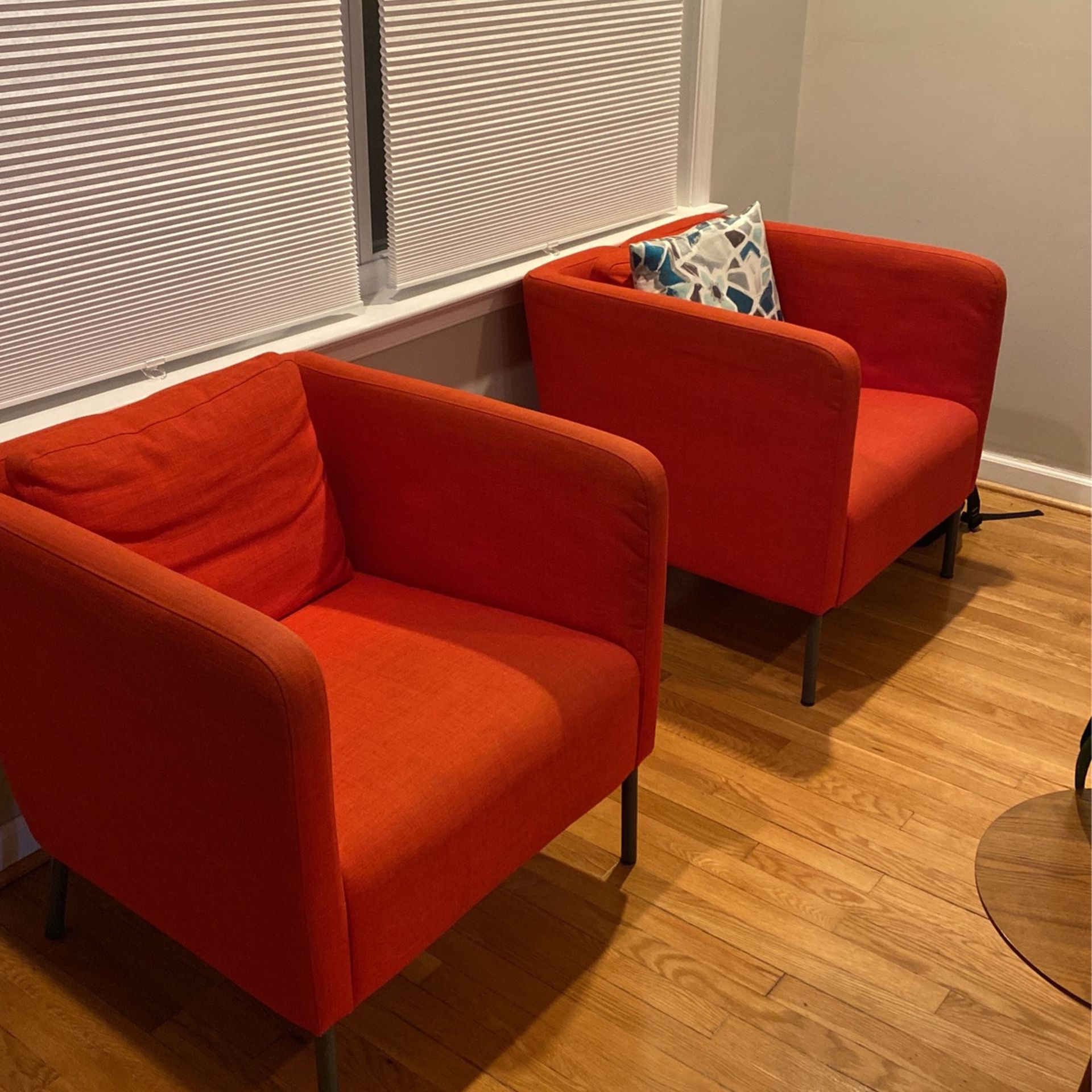 Two Red Couch Chairs