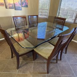 Glass Dining Table With 6 Chairs
