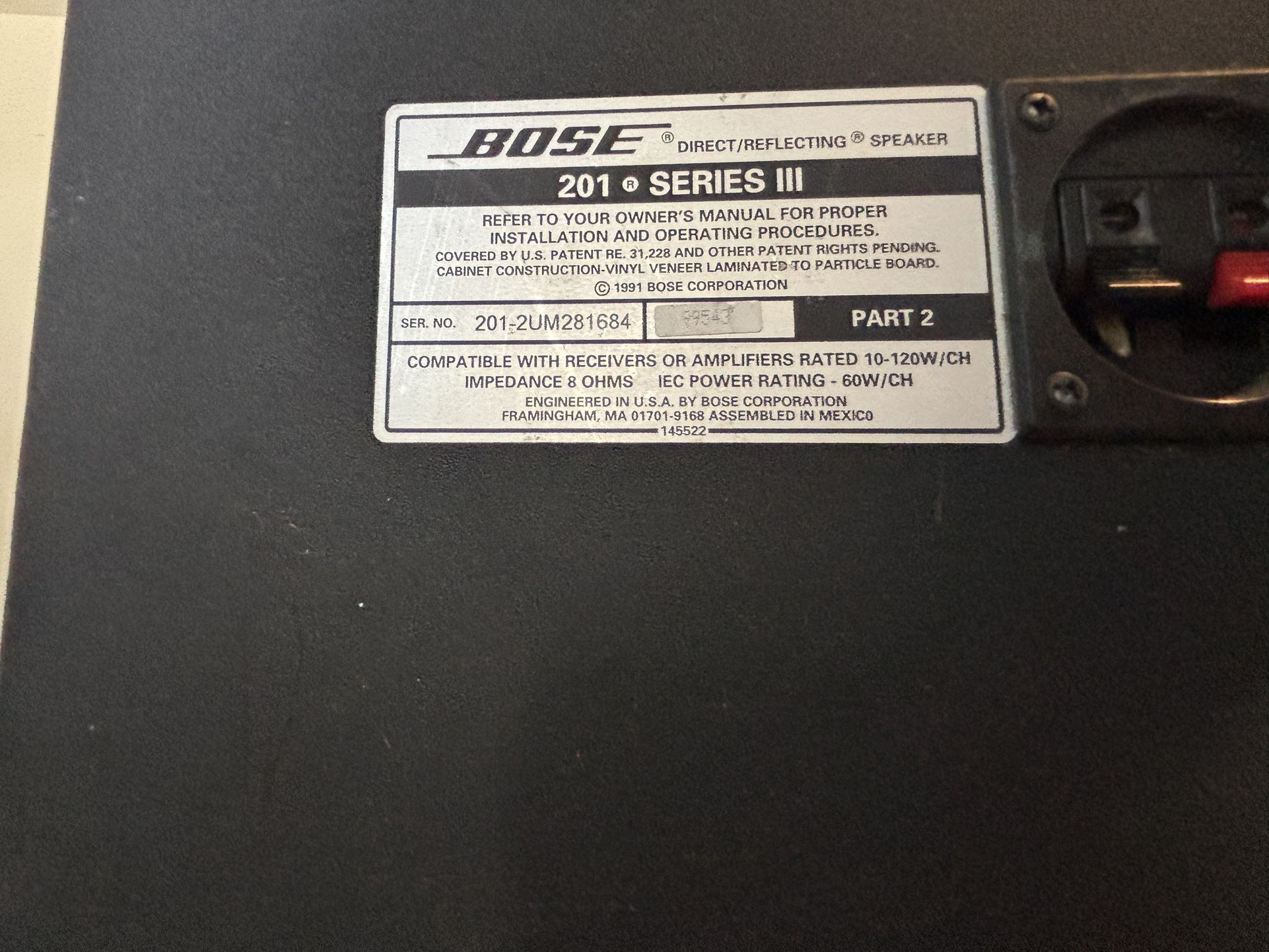 Speakers (x2 Bose)
