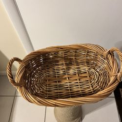 Basket, Strong Basket, New, Varnished. Measures 15”x10”, Take A Chance And Buy Now