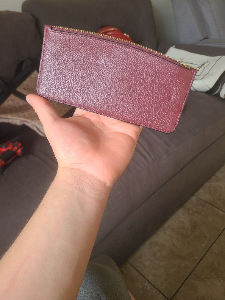 Coach Card Wallet Burgundy