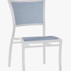 Light Blue Summer Classics Aire Outdoor Patio Dining Chairs - Weather-Resistant Wicker Set Of 2
