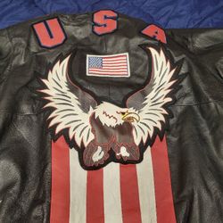 Vintage Lether Jacket Usa  Size Large 