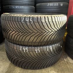 245/45r19 Two Michelin Tires In Great Shape