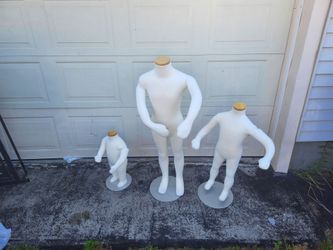 3 child sized fabric mannequins
