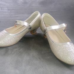 Gold Sparkle Girls Dress Shoes Sz 3 