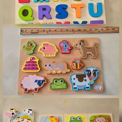 3 Wooden Puzzles For Kids