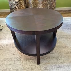 Oval wooden coffee table
