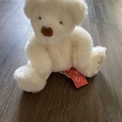 VTG “Believe” white bear with cross on foot Russ stuffed animal plush NWT