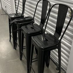 Set Of 4 Metal Bar stools