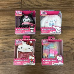 NEW- SANRIO REAL LITTLES HELLO KITTY - MINI BACKPACKS SET OF 4 with Cinnamoroll Hello Kitty Kuroshio