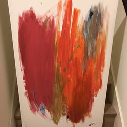 Very Large Contemporary Abstract Painting, 4 Feet Tall, Artist 