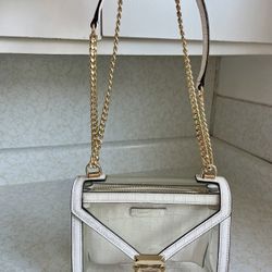 MICHAEL KORS Whitney Large Clear PVC Leather Convertible Shoulder Concert Bag