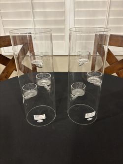 2 Suspended Blown Glass Tealight Holders