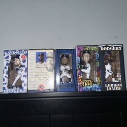 Variety of Dodger bobble heads