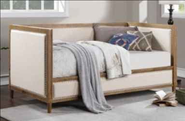 Brand New Beige & Light Oak Twin Size Daybed