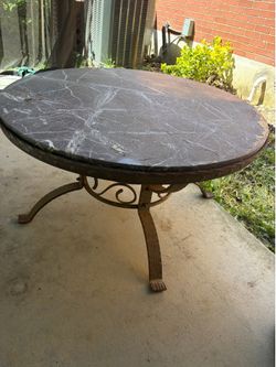 Marble top & iron bottom  outdoor “coffee” table