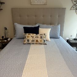 Queen Size Padded Headboard and Frame