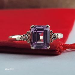 10K Yellow Gold Pink Sapphire & White Tourmaline Ring Size 8 - Solid Gold!/ Anillo de Oro con 1 Zafiro Turmalina! 👌🎁Post Tags: 10K 14K
