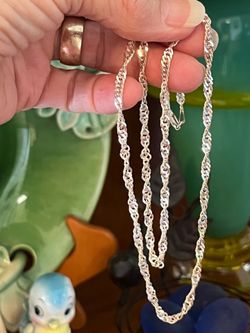 Vintage Diamond Cut Sterling Silver 24” Necklace