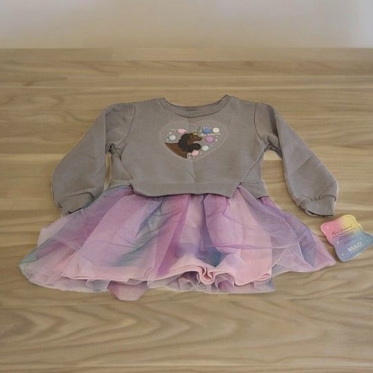 Girls 3t afro unicorn dress nwt