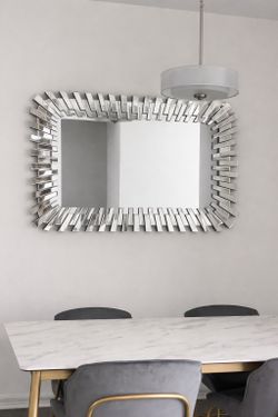 Silver Rectangular Wall Mirror