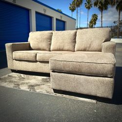 Beige Modern Reversible Sectional Sofa