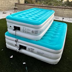 New In Box $35 For Twin And $45 For Queen Size Air Mattress Inflatable Bed 18 Inches Tall With Built In Pump 550 Lbs Capacity 