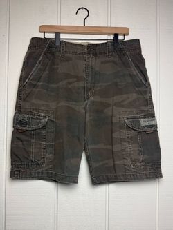 Unionbay Men’s Camo Cargo Shorts Gray Green Size 34 Cotton Utility Military Used
