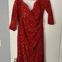 Red Sequin Prom Dress