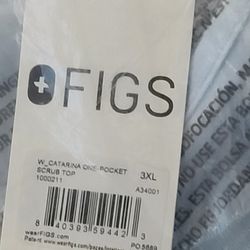 FIGS BRAND W_CATARINA ONE-POCKET
SCRUB TOP (3XL)