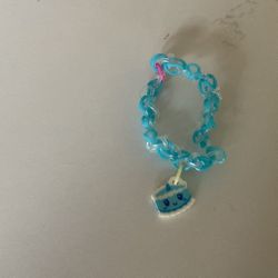Blue Rainbow Loom Bracelet With Charm