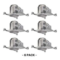 🔥New HALO 6” Aluminum LED Recessed Lighting Housing for New Construction Ceiling, T24, IC Rated, Air-Tite (6-Pack)