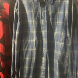  Vintage Mens Plaid Silver tab Shirt 