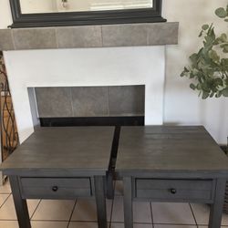 Dark Gray Wash End Tables 