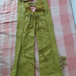 ICON Moto Leathers Leather & Suede BombShell Motorcycle  Chaps Small