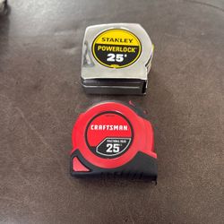 2 Tape Measure 25ft Craftsman And Stanley $30 For Both 