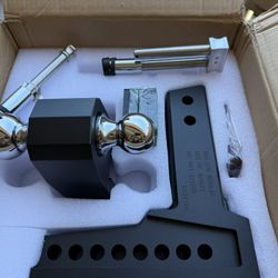 VNN Drop Hitch 2.5 Inch Receiver, Dual-Ball(2'', 2-5/16''), Fits 2.5 Hitch Receiver, 6 Inch Drop Hitch, 18,500 LBS GTW-Drop Hitch For Trucks, Heavy Du