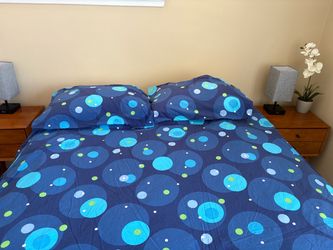 IKEA Duvet Cover & pillow Case Blue Queen