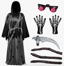 Spooktacular Creations Glowing Eyes Grim Reaper Costume for Kids Large