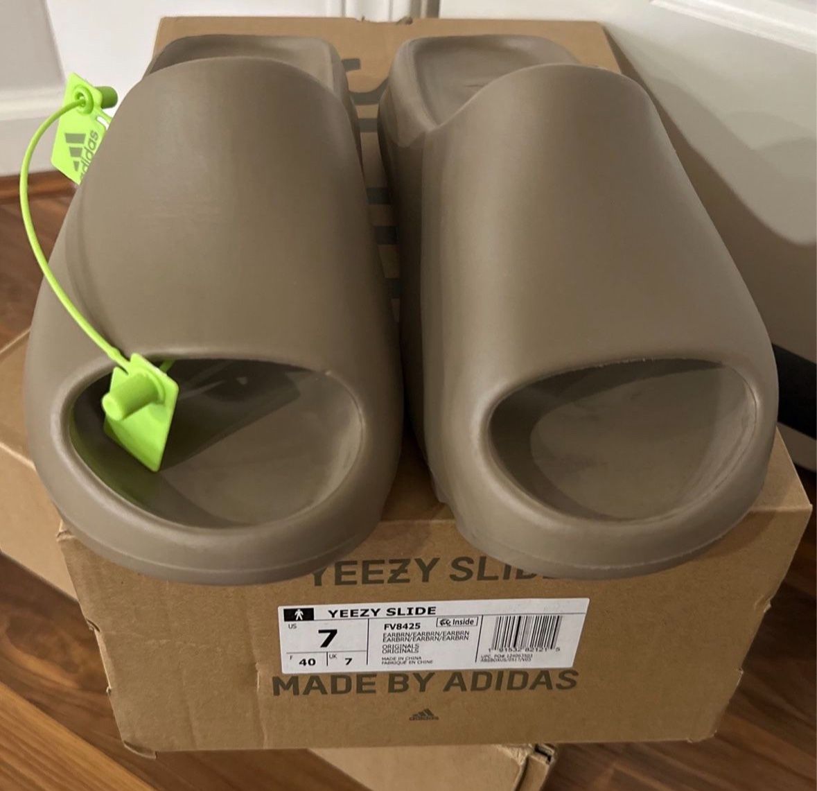 adidas gazelle silver green womens YEEZY Yeezy Slide "Earth Brown"  Stadium Goods